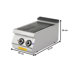 Masina de gatit electrica cu 2 plite PLUS, 40*73*30 cm