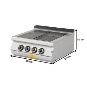 Masina de gatit electrica, inox, cu 4 plite PLUS, 80*73*30 cm
