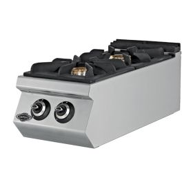 Masina de gatit pe gaz, inox, cu 2 arzatoare PLUS, 40*73*30 cm