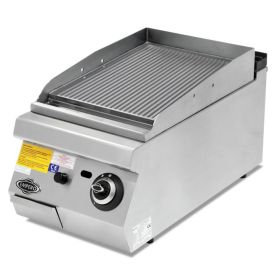 Grill pe gaz profesional, inox, cu suprafata striata PLUS, 40*90*30 cm