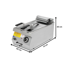 Friteuza electrica profesionala, inox, cu 1 cuva, 16 lt