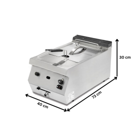 Friteuza gaz profesionala, inox, cu 1 cuva, 12 lt