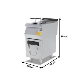Friteuza gaz profesionala, inox, cu 1 cuva, 17 lt