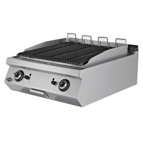 Grill pe gaz profesional, inox, cu roca vulcanica PLUS, 80*73*30 cm