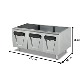 Dulap neutru triplu cu usi batante PLUS, inox, 120*62*55 cm