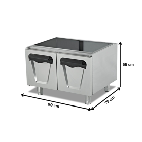 Dulap neutru dublu cu usi batante PLUS, inox, 80*79*55 cm