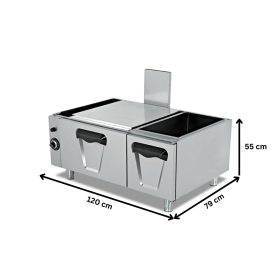 Cuptor profesional, inox, pe gaz, cu dulap inchis, 3*GN 2/1