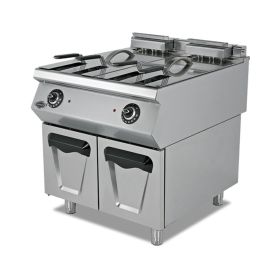 Friteuza electrica profesionala, inox, cu 2 cuve, 2*24 lt