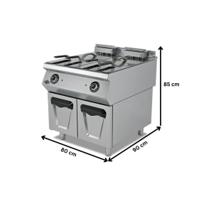Friteuza electrica profesionala, inox, cu 2 cuve, 2*24 lt