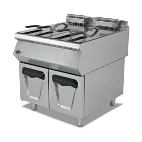 Friteuza gaz profesionala, inox, cu 2 cuve, 2*23 lt