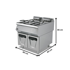 Friteuza gaz profesionala, inox, cu 2 cuve, 2*23 lt