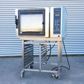 Cuptor profesional gastro LEVENTI electric combi cu abur, panou de control electronic, 4 tavi + suport cuptor
