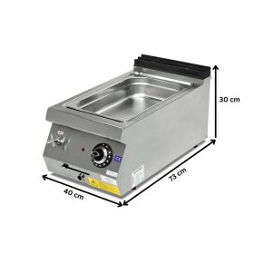 Bain marie profesional, electric, inox, 1 bazin, 40*73*30 cm