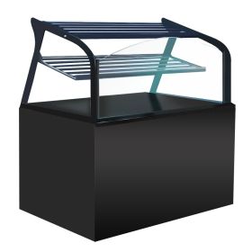 Vitrina neutra orizontala, RAL9005-NEGRU, geam drept, 150 cm