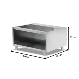 Dulap neutru triplu deschis, inox, 90*57*57 cm