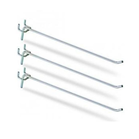 Carlig simplu CROMAT 20 cm, P25 / P50 pentru rafturi metalice perforate