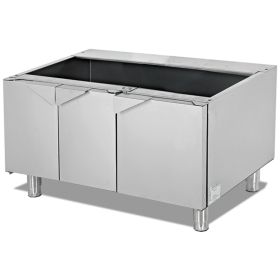 Dulap neutru triplu cu usi batante, inox, 90*57*57 cm