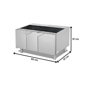 Dulap neutru triplu cu usi batante, inox, 90*57*57 cm
