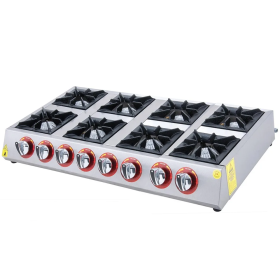 Masina de gatit pe gaz cu 8 arzatoare de banc, 100*50*16 cm