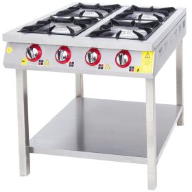 Masina de gatit pe gaz, inox, cu 4 arzatoare, suport podea, 80*84*85 cm