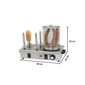 Aparat hot-dog electric, cu 4 tepuse, 48*31*41 cm