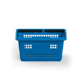 Cos supermarket plastic cu 2 manere 20 litri ALBASTRU