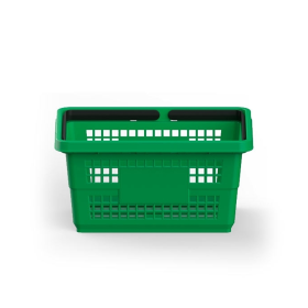 Cos supermarket plastic cu 2 manere 20 litri VERDE