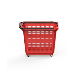 Cos supermarket cu roti 54 lt - Rosu