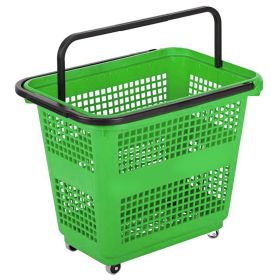 Cos supermarket cu roti 54 lt - Verde