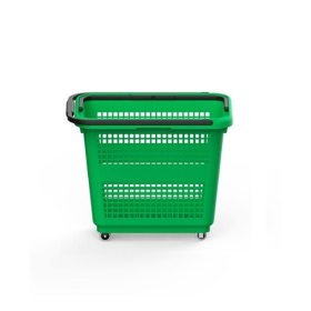 Cos supermarket cu roti 54 lt - Verde