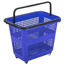 Cos supermarket cu roti 54 lt - Albastru
