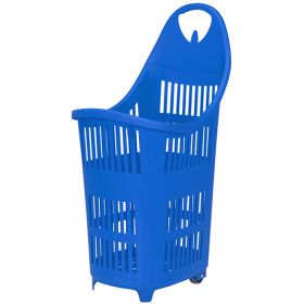 Cos supermarket cu roti 70 litri - Albastru