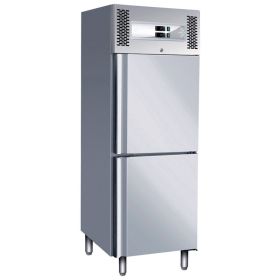 Dulap frigorific/congelator vertical inox, dublu compartimentat, 237+237 lt