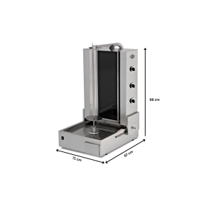 Aparat shaorma kebab electric cu 3 arzatoare ROBAX