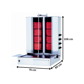 Aparat shaorma kebab electric KALITEGAZ cu 4+4 arzatoare