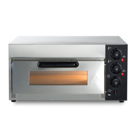 Cuptor profesional pizza electric cu 1 vatra MAXIMA, baza din samota, 4 pizza diametru 20 cm, Indicator temperatura interioara