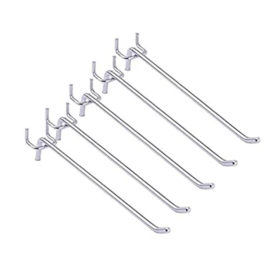 Carlig simplu CROMAT 20 cm, P25 pentru rafturi metalice perforate