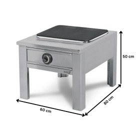 Aragaz de podea electric profesional, 1 arzator central, 7 kW, 60*80*50 cm