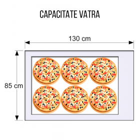 Cuptor electric pentru pizza, cu o camere de coacere si panou de control analog -  6 pizza / 33 cm