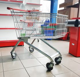Carucior cu scaun de copii pentru supermarket - 75 litri