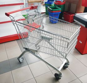 Carucior cu scaun de copii pentru supermarket - 150 litri