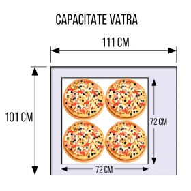 Cuptor pentru pizza pe gaz -  8 pizza / 35 cm